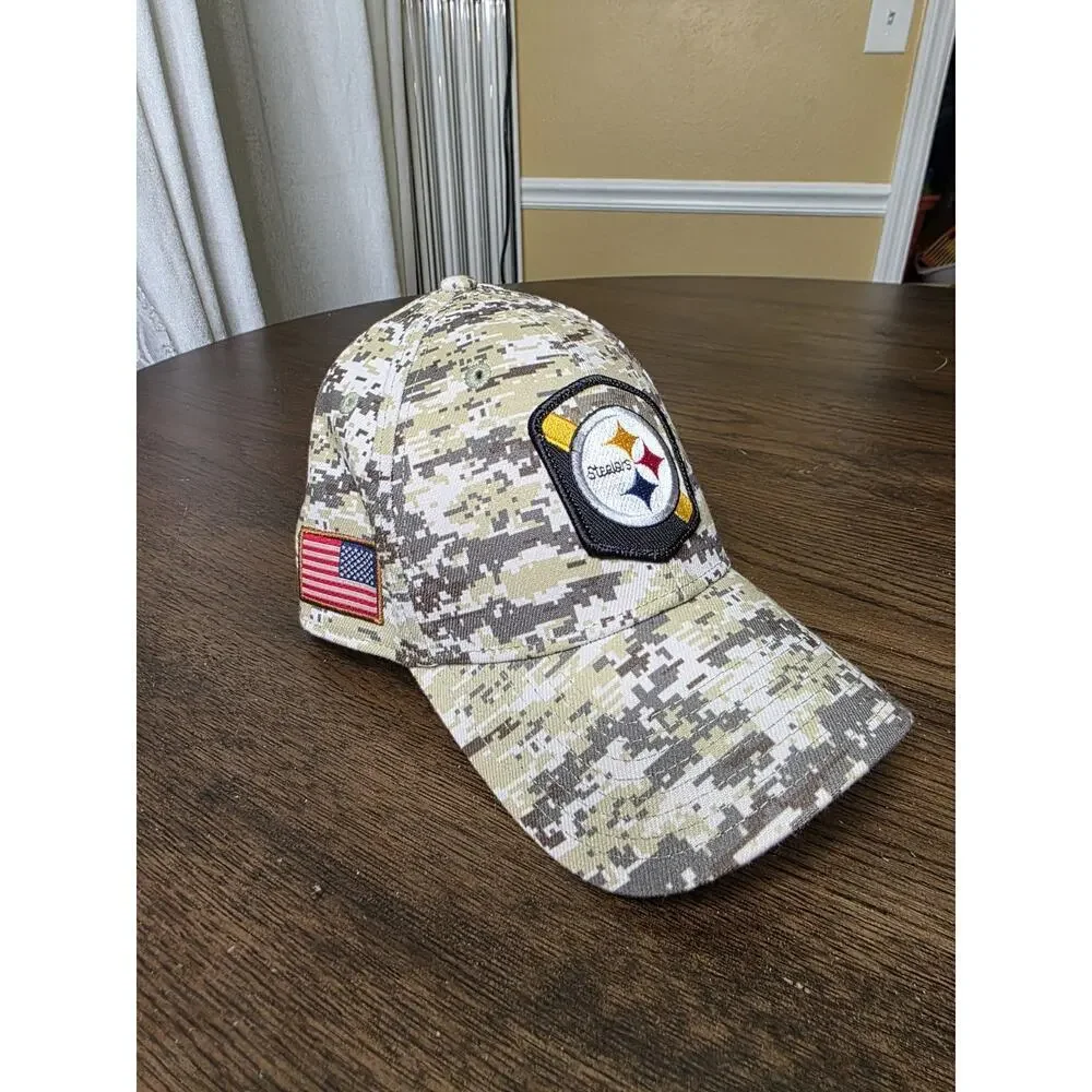 Pittsburgh Steelers New Era‎ 9Twenty Camo WOMEN'S Adjustable Hat Cap EUC CLEAN